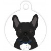 Médaille personnalisée pour chien Bouledogue noir