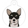 Médaille personnalisée pour chien Chihuahua Noir