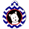 Médaille personnalisée chien Doggy zigzag bleu Atoo