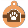 Médaille personnalisée chien Fashion patte encadrée marron