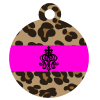 Médaille personnalisée chien Fashion léopard rose