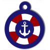 Médaille personnalisée chien Marine ancre bouée bleue
