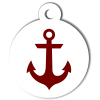 Médaille personnalisée chien Marine ancre rouge
