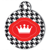 Médaille personnalisée chien Fashion couronne pied de poule