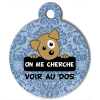 Médaille personnalisée chien On me cherche Itoo baroque bleu
