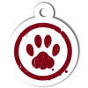 Médaille personnalisée chien Patoune simple rouge
