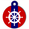 Médaille personnalisée chien Marine barre rouge