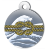 Médaille personnalisée chien Marine noeud jaune