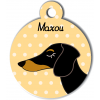 Médaille personnalisée pour chien bicolore poils courts 
