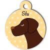 Médaille personnalisée chien marron foncé