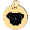 Médaille personnalisée pour chien noir oreilles tombantes