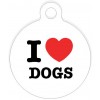 Médaille personnalisée pour chien I love Dogs