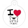 Médaille personnalisée pour chien I love Cat