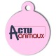 Médaille personnalisée rose soutien cause animale ActuAnimaux