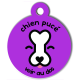 medaille_personnalisee_chien_puce_violette