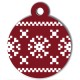 Médaille de Noël pour chien Flocon Rouge Pixels