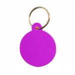 Médaille chien gravée violet uni ronde
