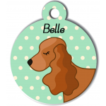 Médaille personnalisée vert chien marron clair oreilles longues
