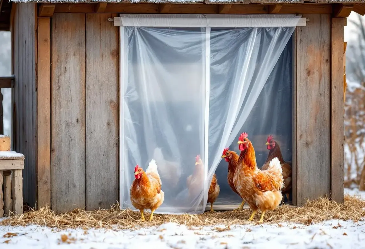 Pourquoi de plus en plus d’éleveurs installent un rideau dans leur poulailler en hiver (et comment ça change vraiment la qualité de leurs œufs)