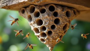 découvrez comment identifier un nid de guêpe maçonne et les méthodes efficaces pour s'en débarrasser en toute sécurité.