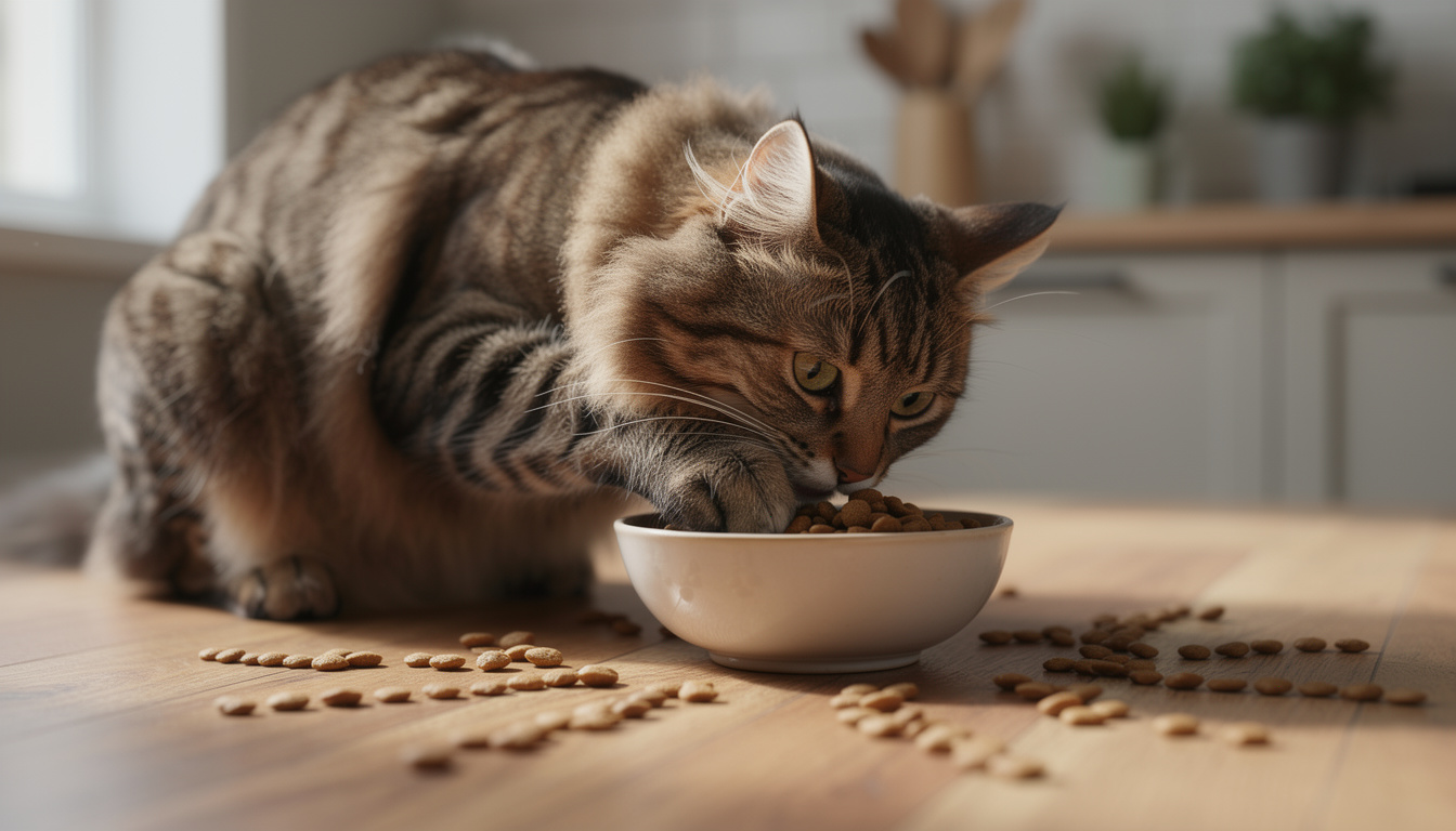 découvrez pourquoi votre chat éparpille ses croquettes en mangeant et comment comprendre ce comportement surprenant.
