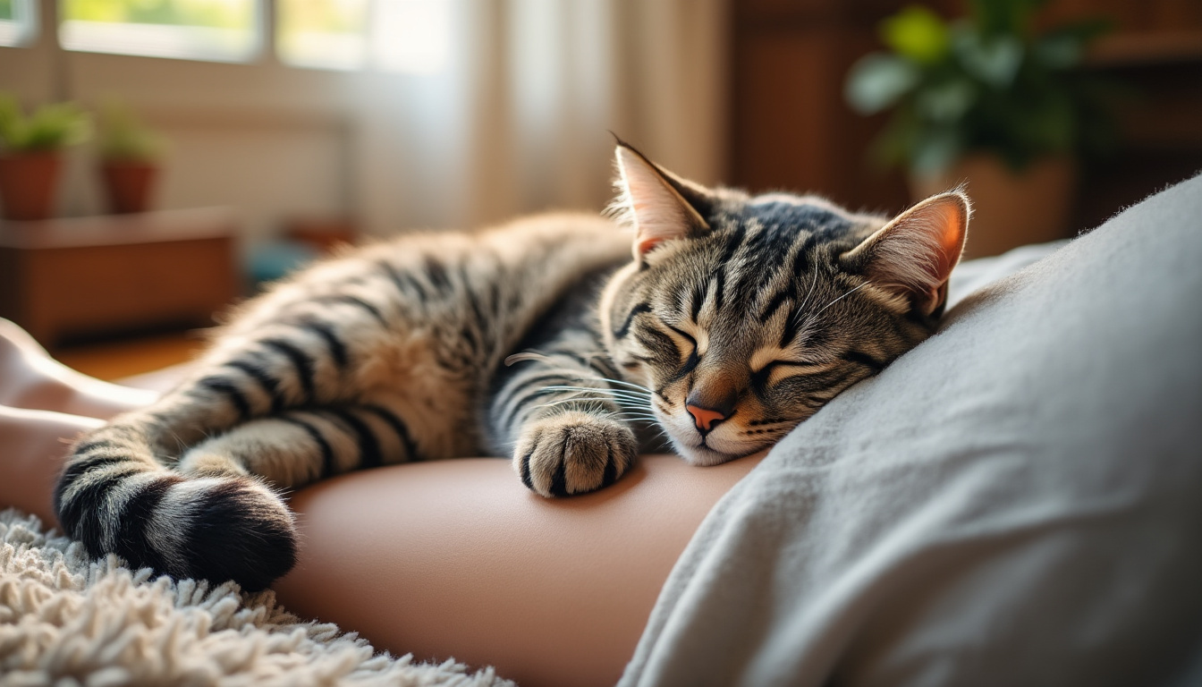 découvrez la signification spirituelle profonde d'un chat qui dort sur votre ventre et ce que ce geste révèle sur votre énergie et votre relation avec cet animal.