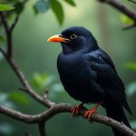 découvrez la signification de l’oiseau noir au bec orange, ses symboles et interprétations dans différentes cultures et croyances.